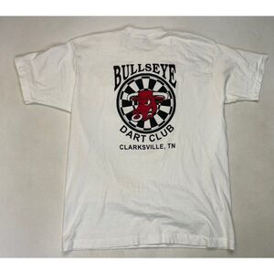 VINTAGE Bullseye Dart Club Clarksville Pocket T-shirt Men XL 90s Single Stitch